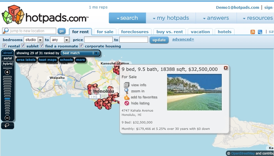 Hawaii Luxury Real Estate Map