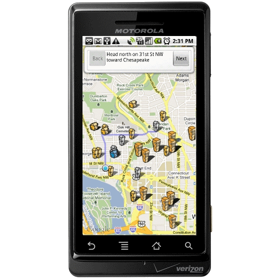 HotPads Android driving directions screen shots