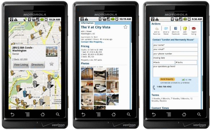 HotPads Android listing view screen shots