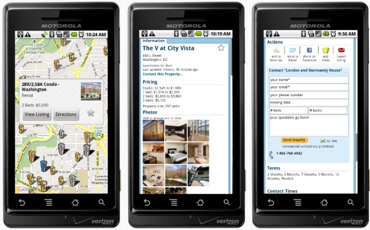 HotPads Android listing view screen shots
